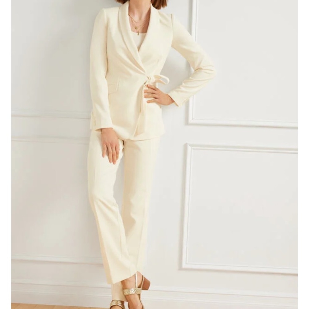 Talbots  Cream Pantsuit Elegant Tailored Design